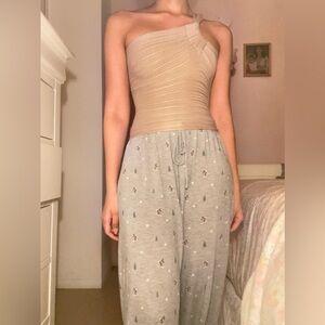 Camel One Shoulder Top